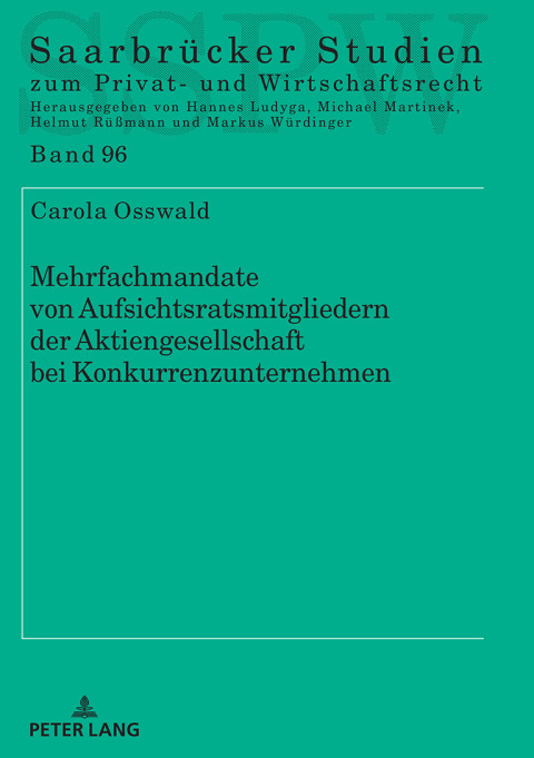 Cover image for book Mehrfachmandate von Aufsichtsratsmitgliedern der Aktiengesellschaft bei Konkurrenzunternehmen