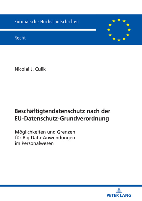 Cover image for book Beschaeftigtendatenschutz nach der EU-Datenschutz-Grundverordnung
