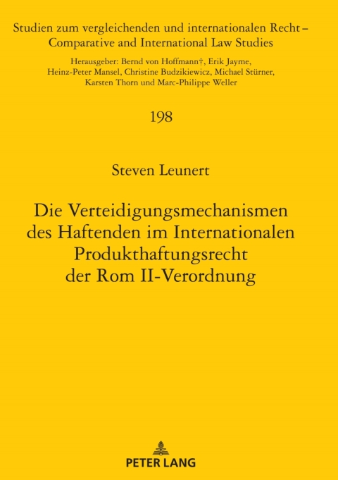 Cover image for book Die Verteidigungsmechanismen des Haftenden im Internationalen Produkthaftungsrecht der Rom II-Verordnung