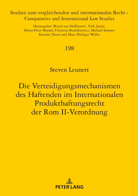 Cover image for book Die Verteidigungsmechanismen des Haftenden im Internationalen Produkthaftungsrecht der Rom II-Verordnung