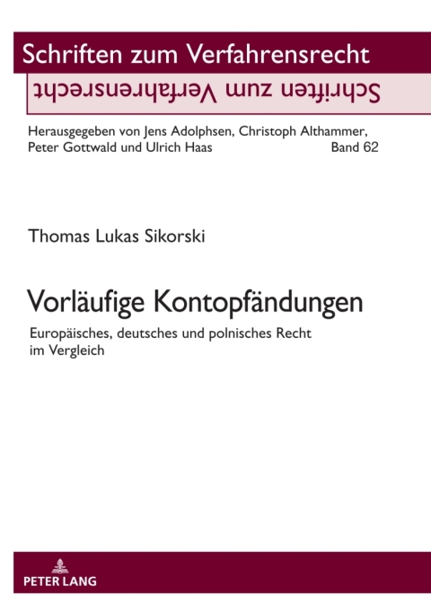 Cover image for book Vorlaeufige Kontopfaendungen