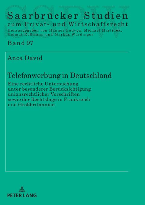 Cover image for book Telefonwerbung in Deutschland