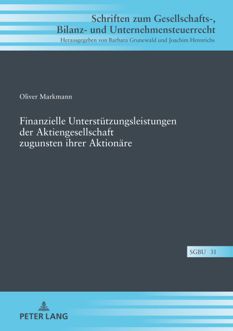 Cover image for book Finanzielle Unterstuetzungsleistungen der Aktiengesellschaft zugunsten ihrer Aktionaere