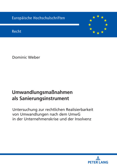 Cover image for book Umwandlungsmaßnahmen als Sanierungsinstrument