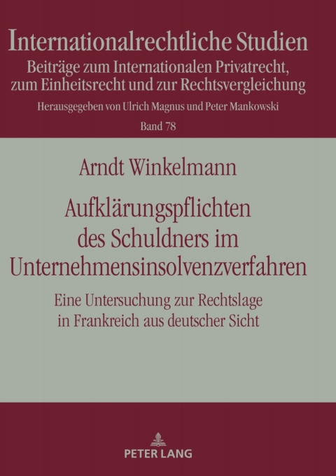 Cover image for book Aufklaerungspflichten des Schuldners im Unternehmensinsolvenzverfahren