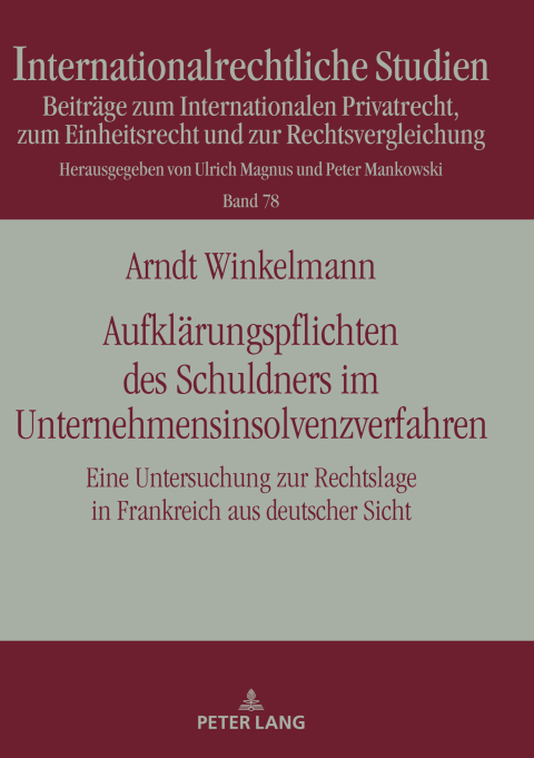 Cover image for book Aufklaerungspflichten des Schuldners im Unternehmensinsolvenzverfahren