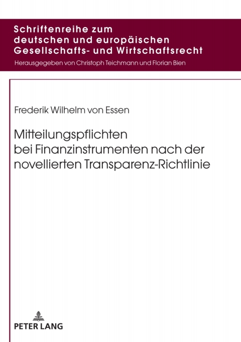 Cover image for book Mitteilungspflichten bei Finanzinstrumenten nach der novellierten Transparenz-Richtlinie