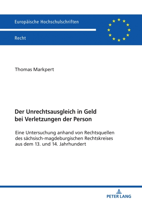 Cover image for book Der Unrechtsausgleich in Geld bei Verletzungen der Person