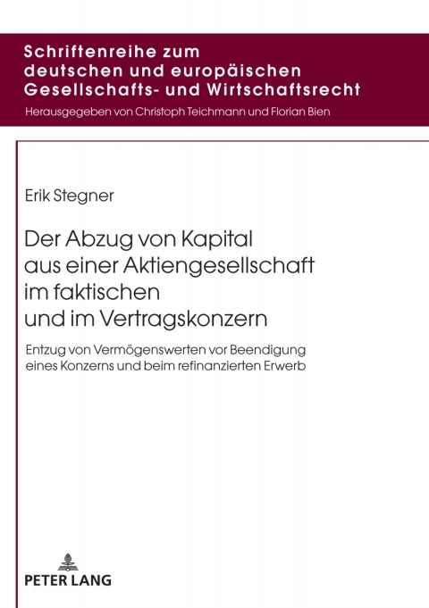 Cover image for book Der Abzug von Kapital aus einer Aktiengesellschaft im faktischen und im Vertragskonzern