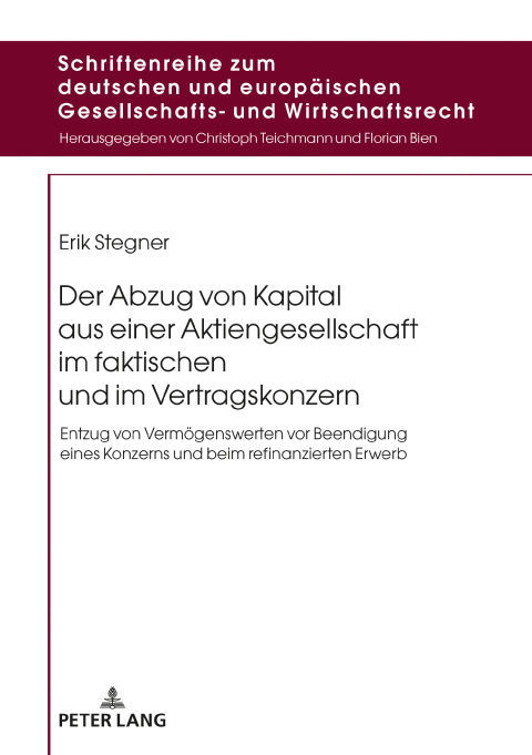 Cover image for book Der Abzug von Kapital aus einer Aktiengesellschaft im faktischen und im Vertragskonzern