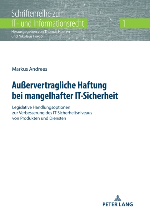 Cover image for book Außervertragliche Haftung bei mangelhafter IT-Sicherheit