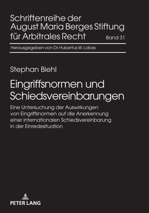 Cover image for book Eingriffsnormen und Schiedsvereinbarungen