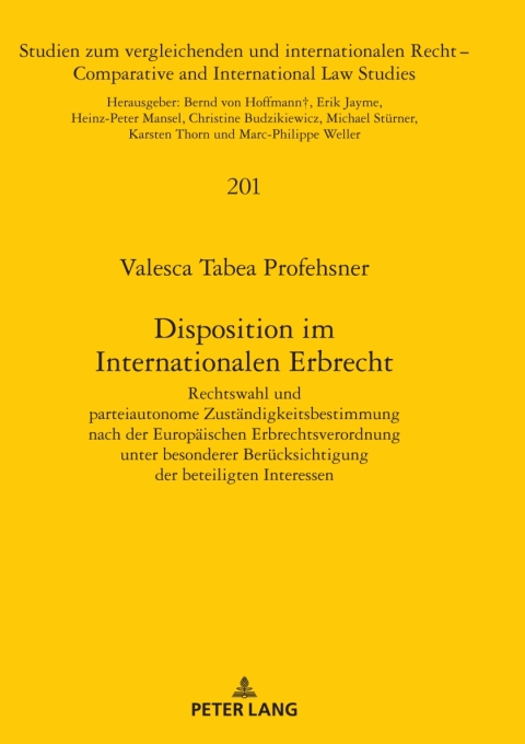Cover image for book Disposition im Internationalen Erbrecht