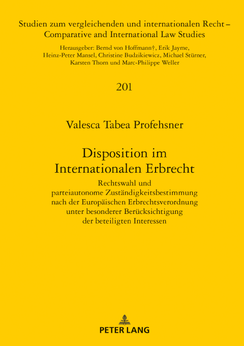 Cover image for book Disposition im Internationalen Erbrecht
