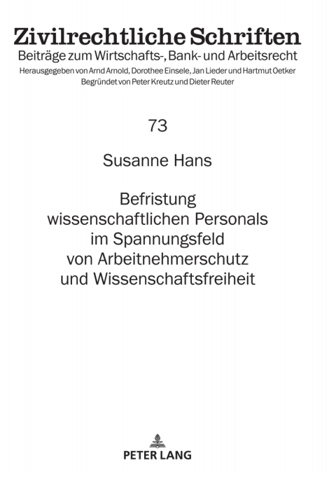 Cover image for book Befristung wissenschaftlichen Personals im Spannungsfeld von Arbeitnehmerschutz und Wissenschaftsfreiheit