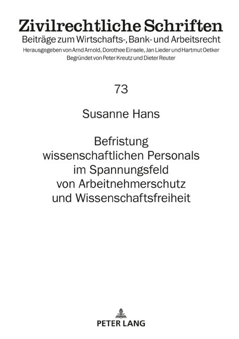 Cover image for book Befristung wissenschaftlichen Personals im Spannungsfeld von Arbeitnehmerschutz und Wissenschaftsfreiheit