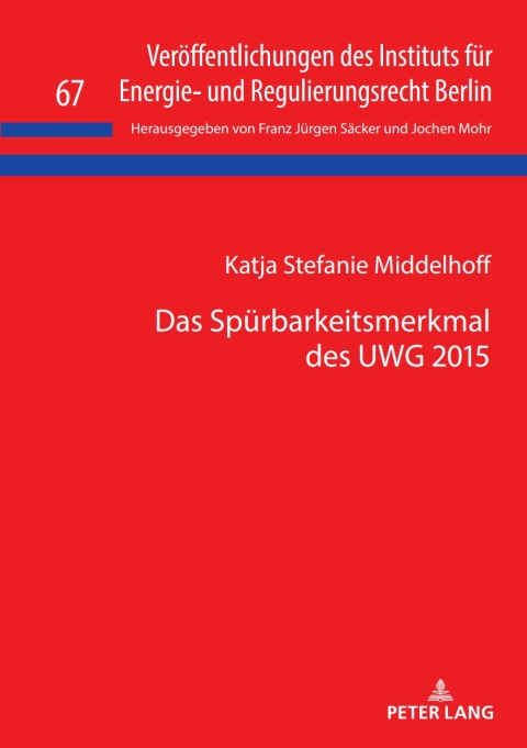 Cover image for book Das Spuerbarkeitsmerkmal des UWG 2015
