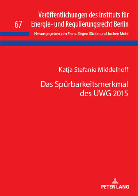 Cover image for book Das Spuerbarkeitsmerkmal des UWG 2015