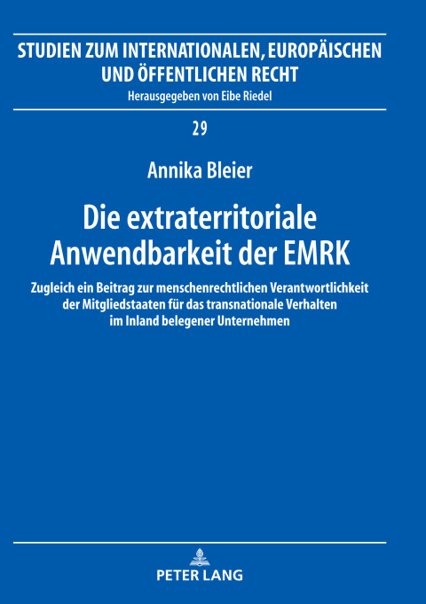 Cover image for book Die extraterritoriale Anwendbarkeit der EMRK