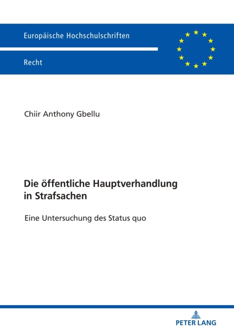 Cover image for book Die oeffentliche Hauptverhandlung in Strafsachen