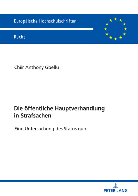 Cover image for book Die oeffentliche Hauptverhandlung in Strafsachen