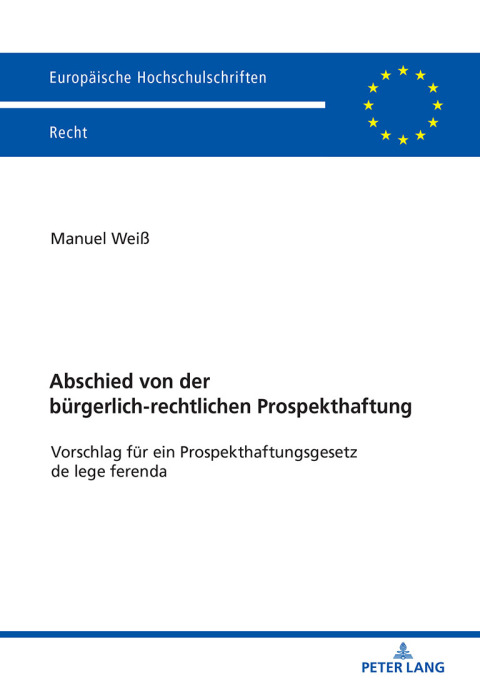 Cover image for book Abschied von der buergerlich-rechtlichen Prospekthaftung