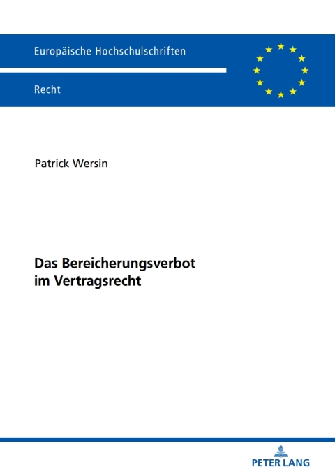 Cover image for book Das Bereicherungsverbot im Vertragsrecht