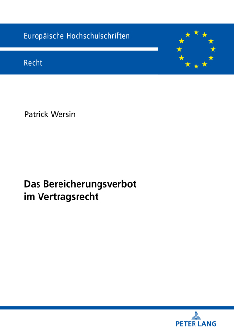 Cover image for book Das Bereicherungsverbot im Vertragsrecht