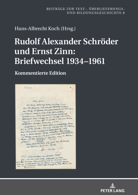 Cover image for book Rudolf Alexander Schroeder und Ernst Zinn: Briefwechsel 1934–1961