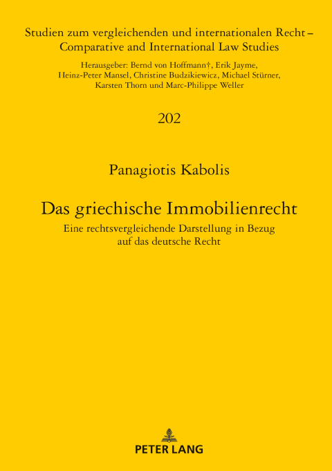 Cover image for book Das griechische Immobilienrecht