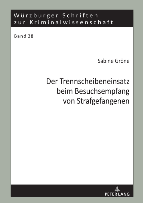 Cover image for book Der Trennscheibeneinsatz beim Besuchsempfang von Strafgefangenen