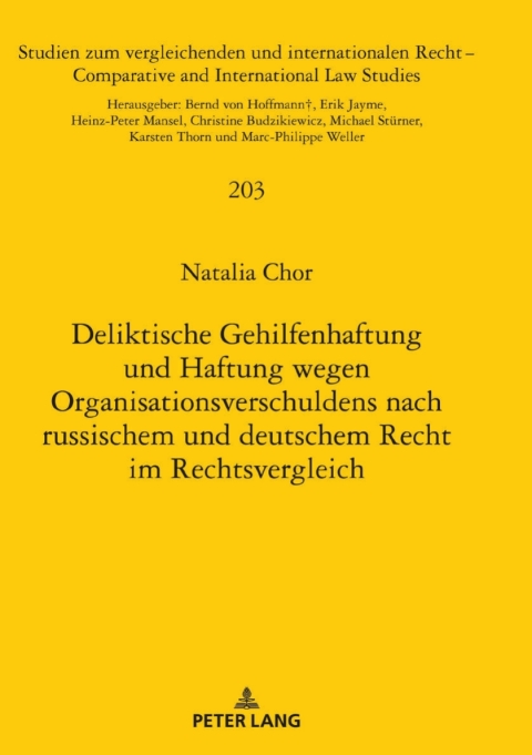 Cover image for book Deliktische Gehilfenhaftung und Haftung wegen Organisationsverschuldens nach russischem und deutschem Recht im Rechtsvergleich