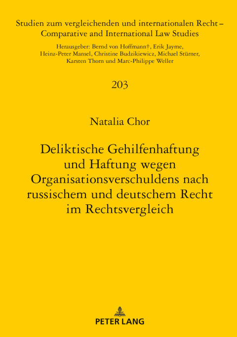 Cover image for book Deliktische Gehilfenhaftung und Haftung wegen Organisationsverschuldens nach russischem und deutschem Recht im Rechtsvergleich