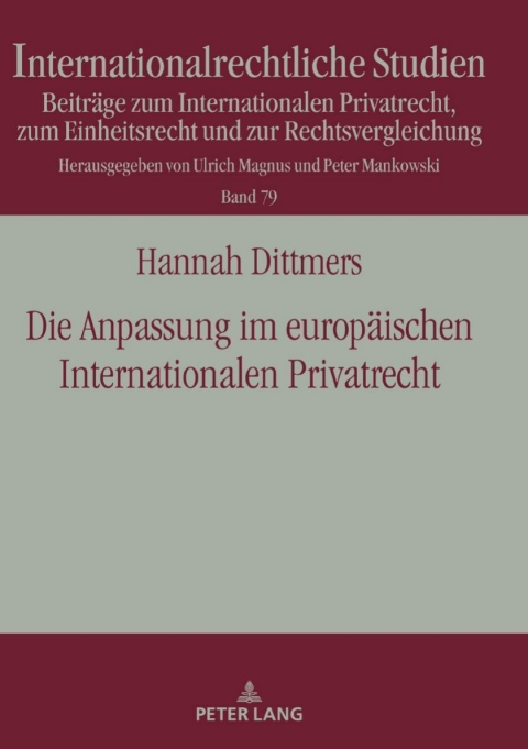 Cover image for book Die Anpassung im europaeischen Internationalen Privatrecht
