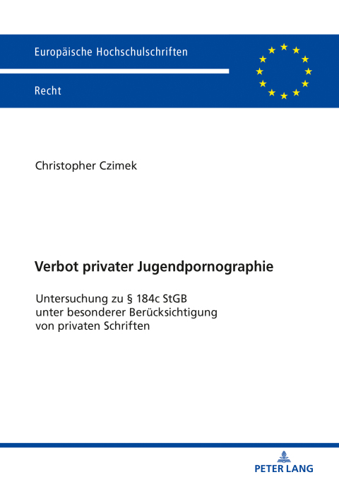 Cover image for book Verbot privater Jugendpornographie