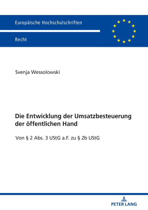 Cover image for book Die Entwicklung der Umsatzbesteuerung der oeffentlichen Hand