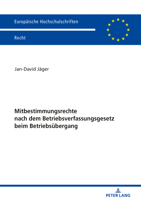 Cover image for book Mitbestimmungsrechte nach dem Betriebsverfassungsgesetz beim Betriebsuebergang