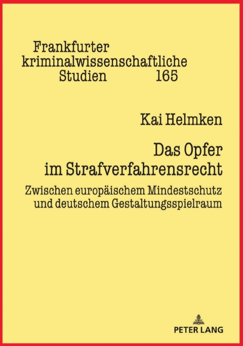 Cover image for book Das Opfer im Strafverfahrensrecht
