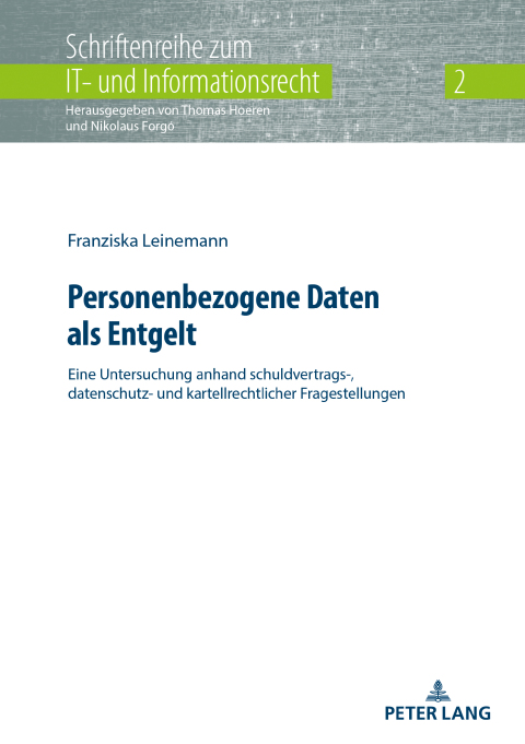 Cover image for book Personenbezogene Daten als Entgelt