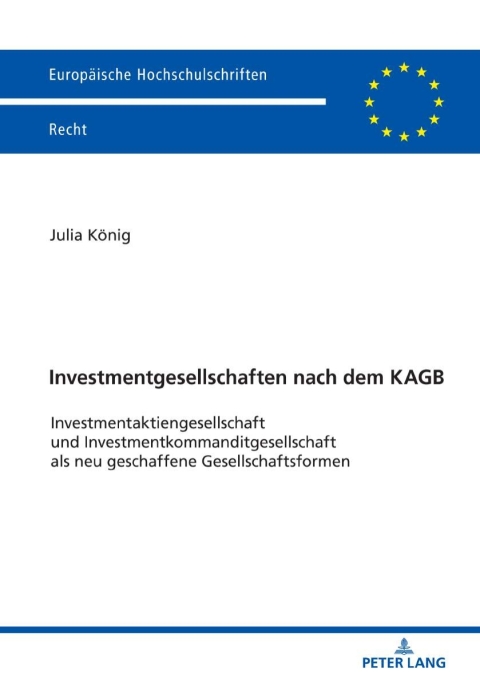 Cover image for book Investmentgesellschaften nach dem KAGB