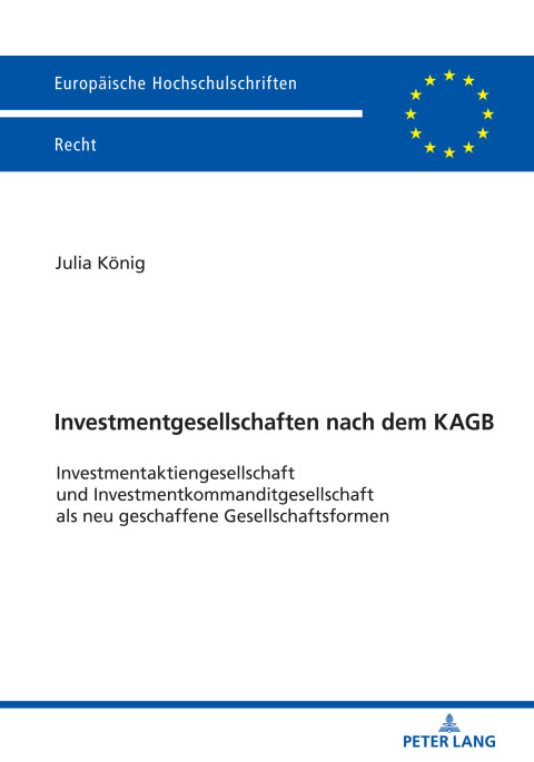 Cover image for book Investmentgesellschaften nach dem KAGB
