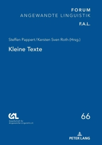 Cover image: Kleine Texte 1st edition 9783631812471