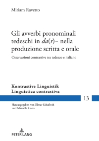 Cover image: Gli avverbi pronominali tedeschi in «da(r)-» nella produzione scritta e orale 1st edition 9783631885383