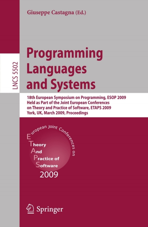 Cover image for book Programming Languages and Systems