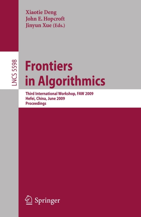 Cover image for book Frontiers in Algorithmics