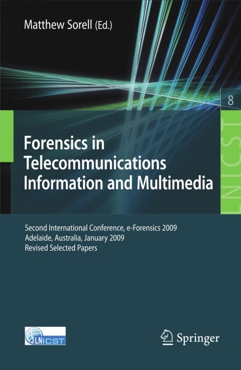 Cover image for book Forensics in Telecommunications, Information and Multimedia