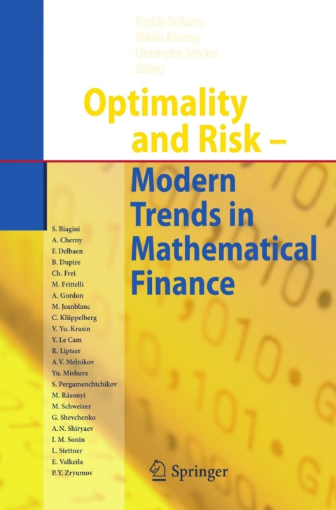 Cover image for book Optimality and Risk - Modern Trends in Mathematical Finance