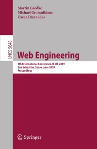 Cover image: Web Engineering 1st edition 9783642028175