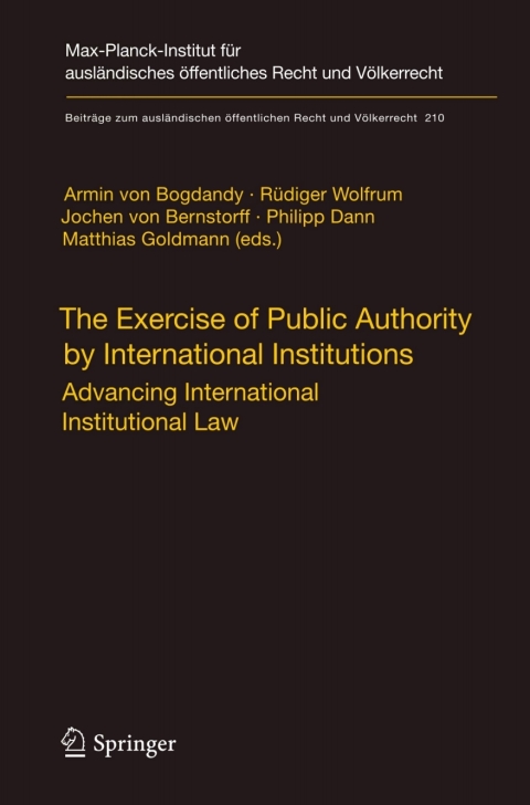 Cover image for book The Exercise of Public Authority by International Institutions