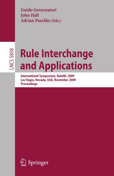 Cover image for book Rule Interchange and Applications